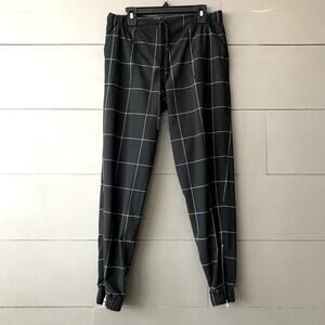 Albion Fit Jetsetter Jogger Black Windowpane Pants Womens Size Small